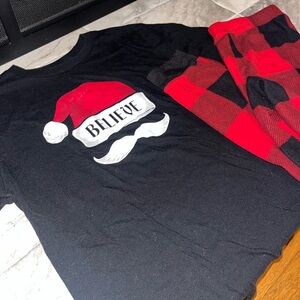 Old Navy Black and Red Christmas Kids Pajama Set